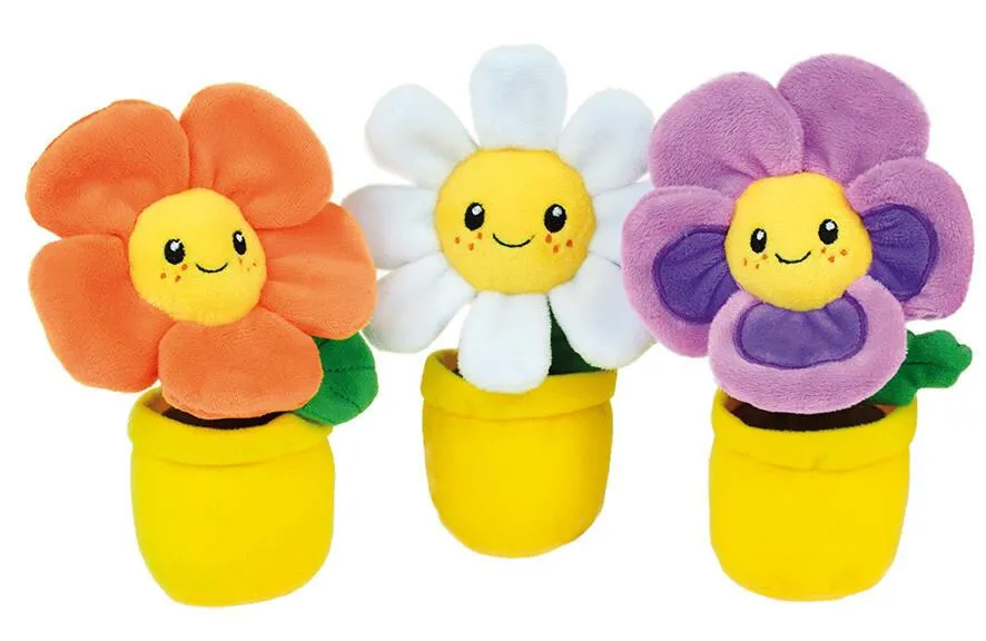 SILENCE CA POUSSE POT DU JARDINIER AVEC PELUCHE FLEUR : 13CM