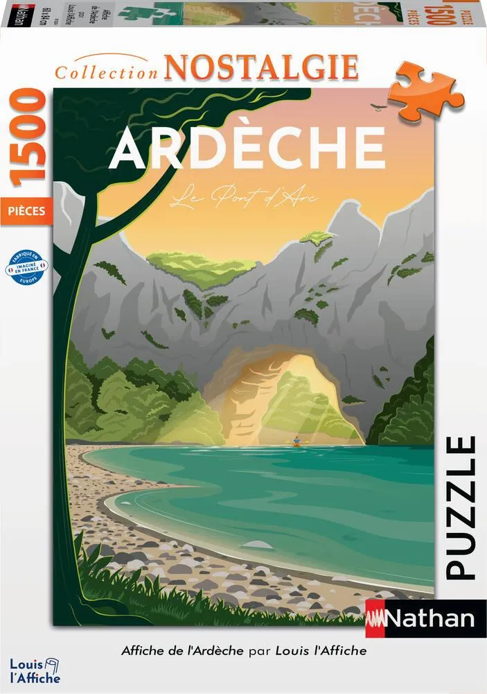 NATHAN PUZZLE 1500 PIECES - AFFICHE DE L'ARDECHE -  LOUIS L'AFFICHE