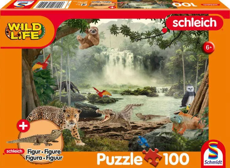 WILD LIFE DANS LA FORET TROPICALE PUZZLE 100 PIECES JEUNE CROCODILE
