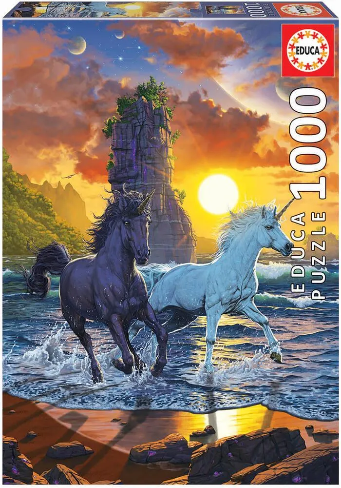 PUZZLE 1000 PIECES - DES LICORNES SUR LA PLAGE - VINCENT HIE