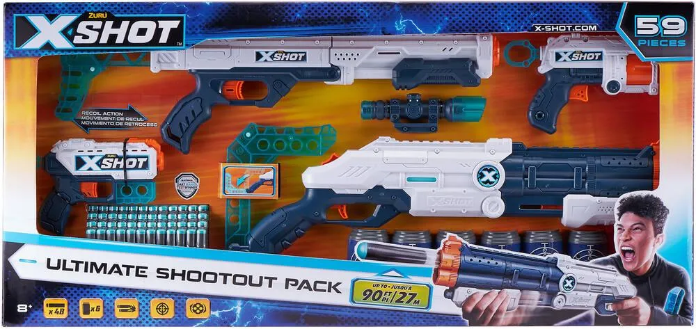 XSHOT EXCEL - ULTIMATE SHOUTOUT PACK : 1 VIGILANTE + 1 HAWK EYE + 1 FURY BLASTERS