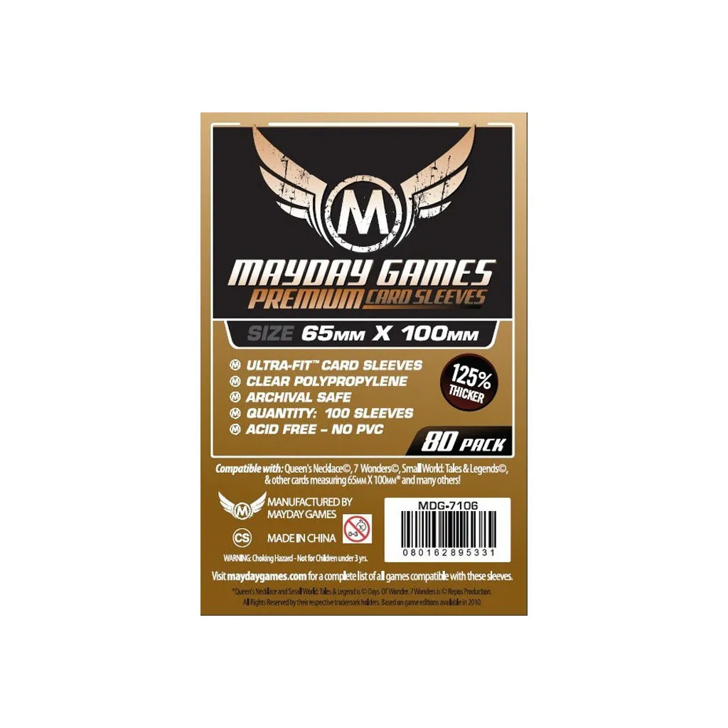 80 Protège Cartes 7 Wonders 65x100mm Mayday Premium (MDG-7106)