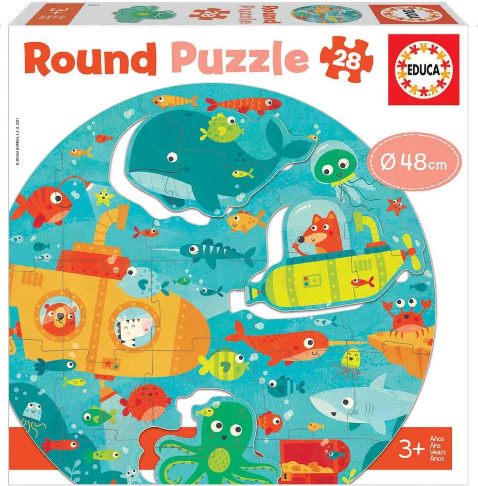 PUZZLE ROND 28 PIECES - SOUS LA MER
