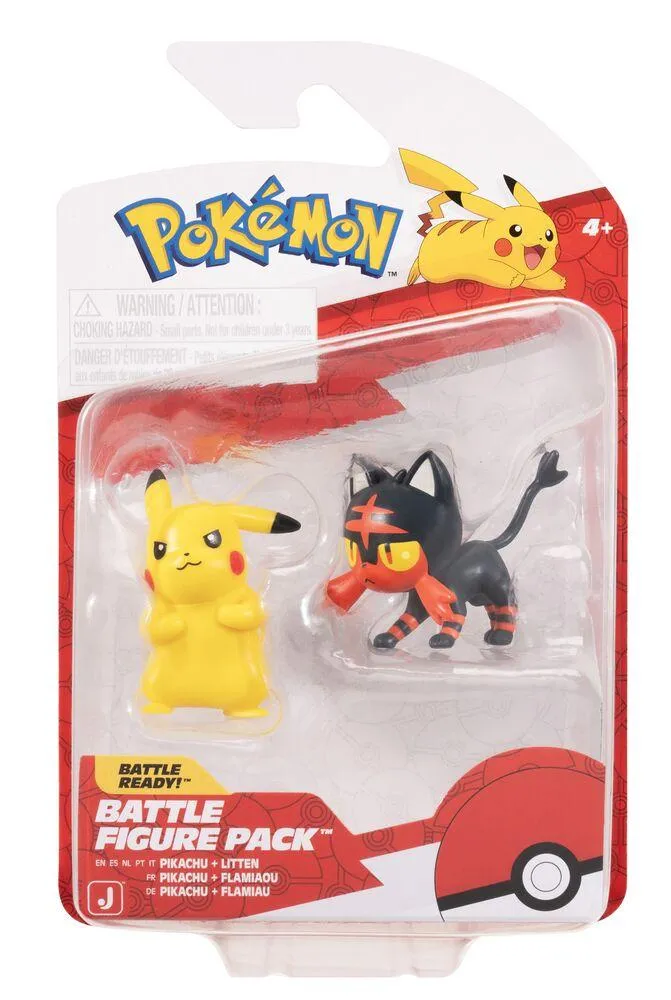 POKEMON - BATTLE FIGURE FIRST PARTNER 2 PACK FLAMIAOU ET PIKACHU