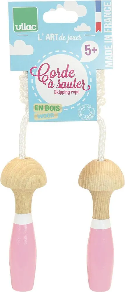 CORDES À SAUTER BI-ROSE EN BOIS