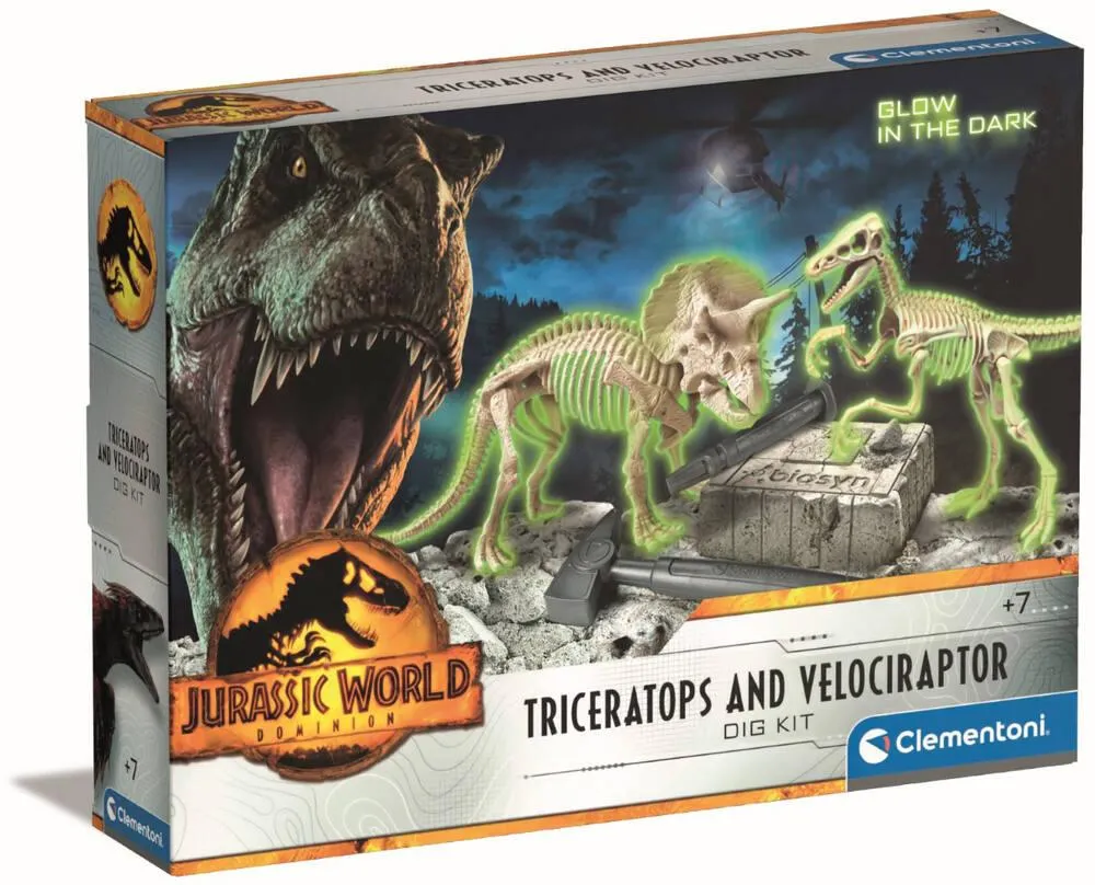 TRICÉRATOPS ET VÉLOCIRAPTOR - JURASSIC WORLD