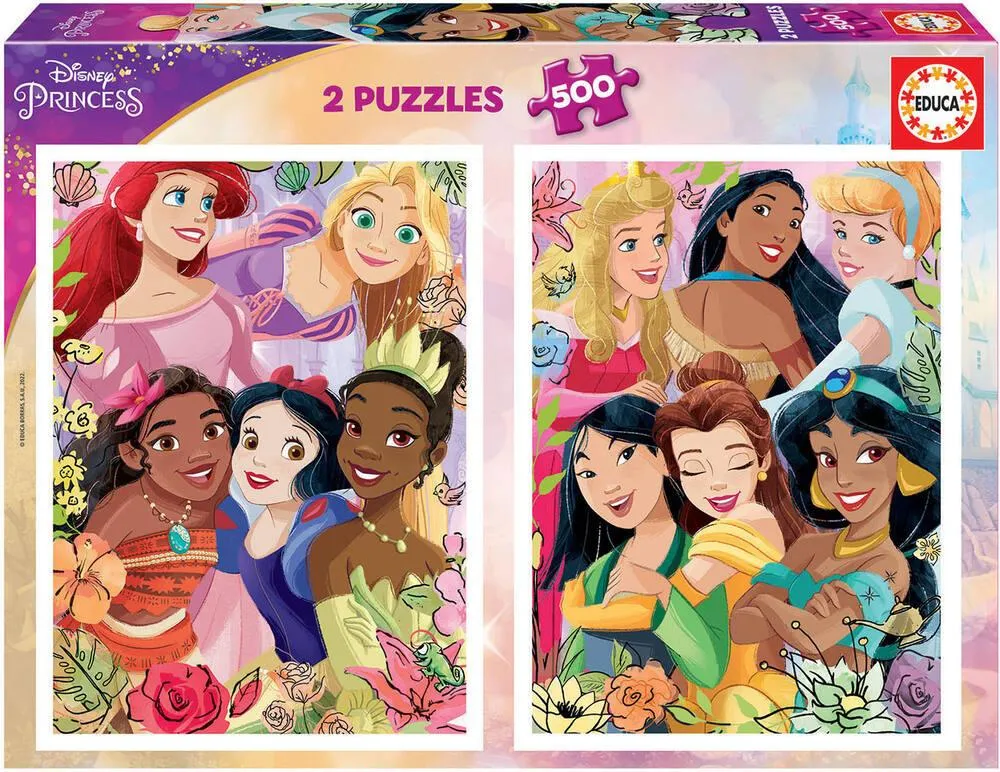 2 PUZZLES DE 500 PIECES - DISNEY PRINCESS
