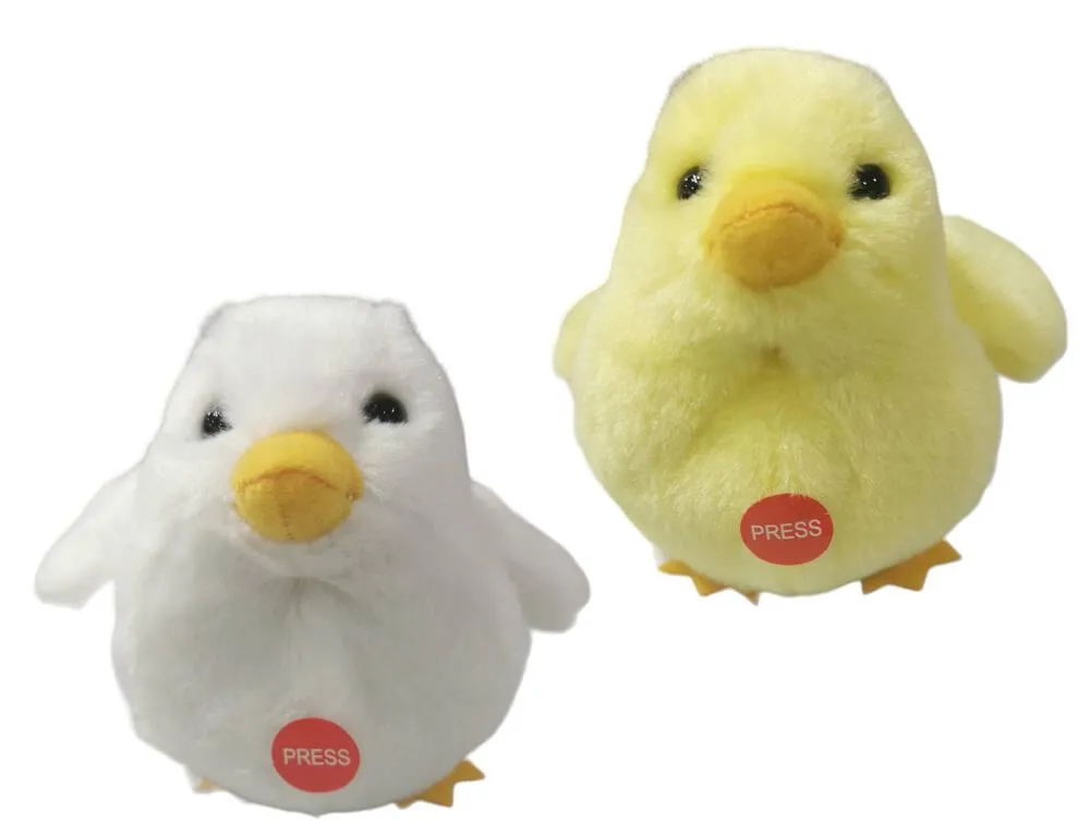 PELUCHE POUSSIN AVEC SON 9 CM