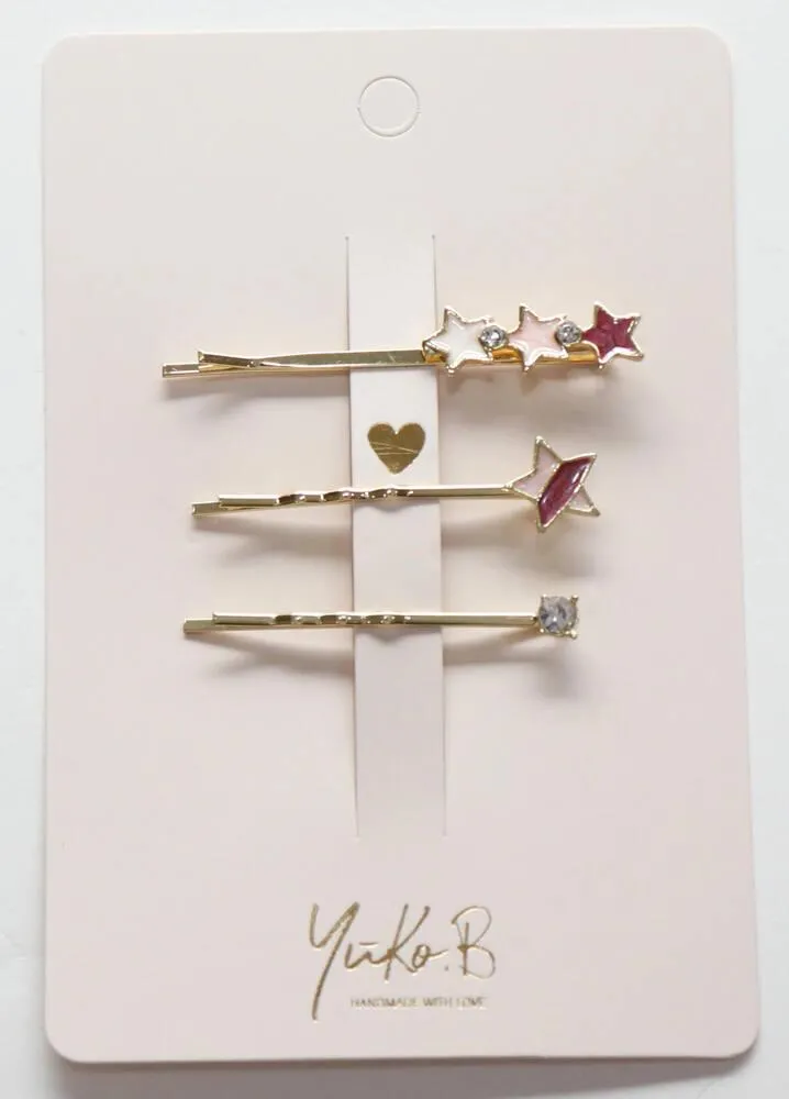 TRIO DE BARRETTES ETOILEES