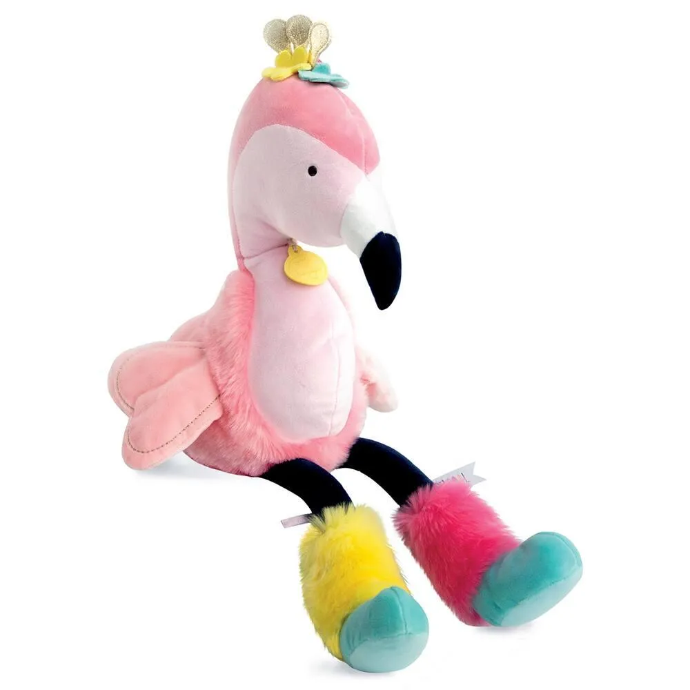PELUCHE FLAMANT ROSE PANTIN 55 CM