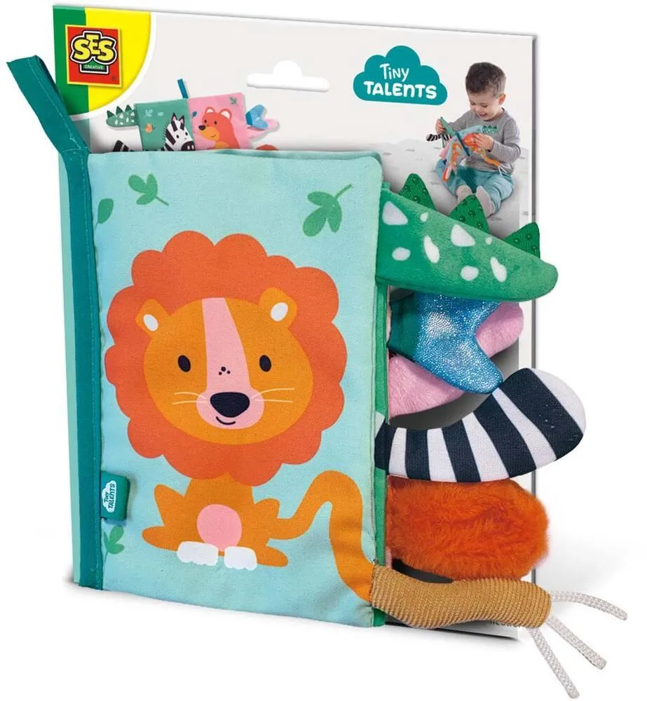 LIVRE EN TISSU SENSORIEL AVEC QUEUES D'ANIMAUX