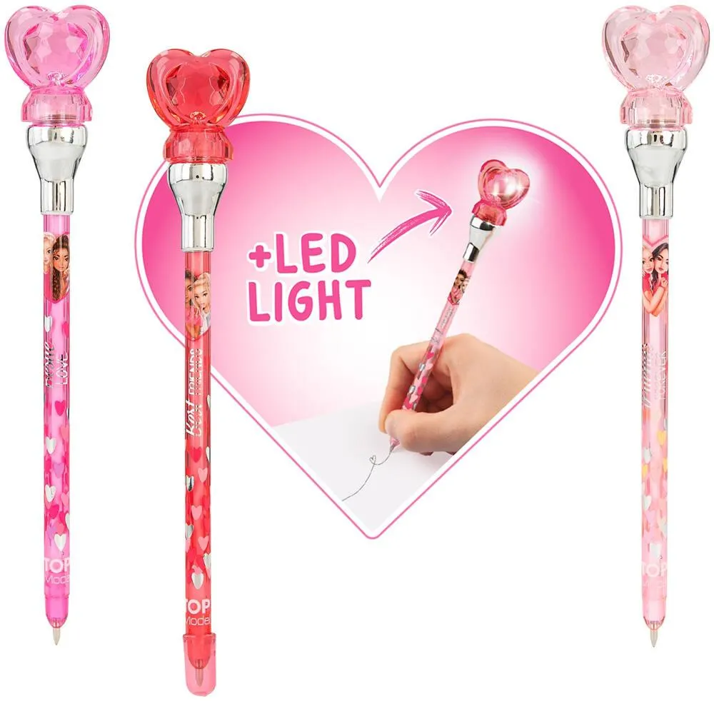 TOPMODEL STYLO A BILLE AVEC LUMIERE COEUR BEST FRIENDS