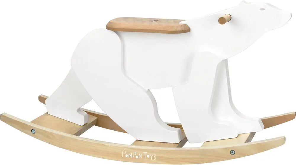 BASCULE OURS POMPON EN BOIS