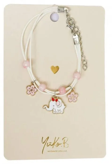 BRACELET CORDON EN FORME DE PETIT ELEPHANT