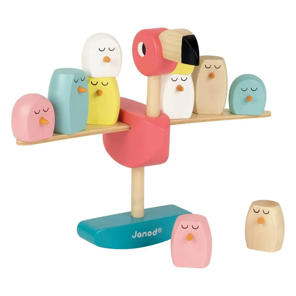 JEU D'EQUILIBRE FLAMANT ROSE EN BOIS