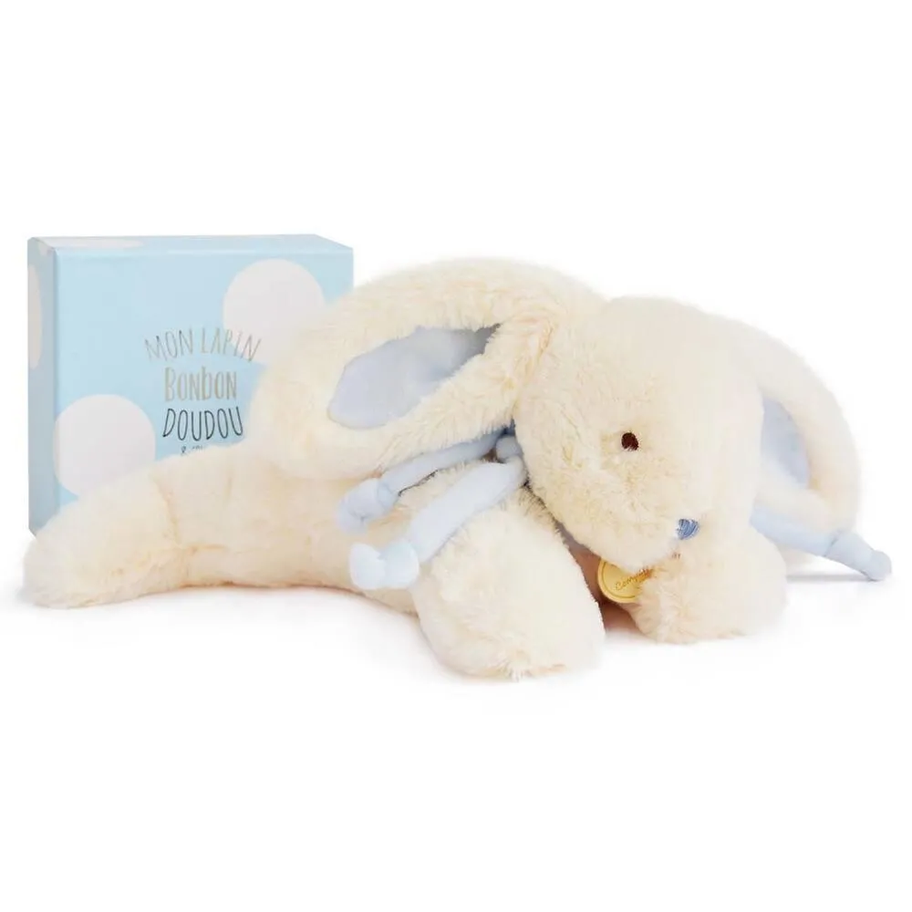 PELUCHE LAPIN BONBON BLEU 30 CM