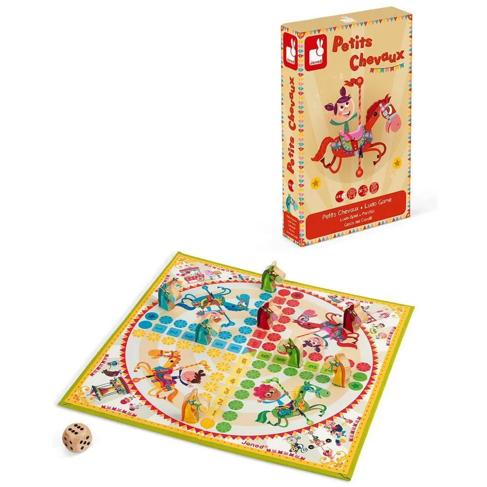 JEU DE PETITS CHEVAUX CARROUSEL - EN BOIS ET CARTON