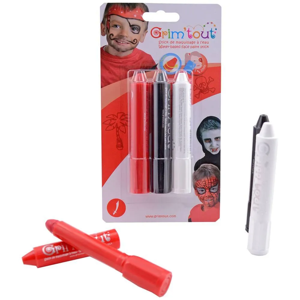 3 STICKS DE MAQUILLAGE PIRATE-VAMPIRE GRIMTOUT