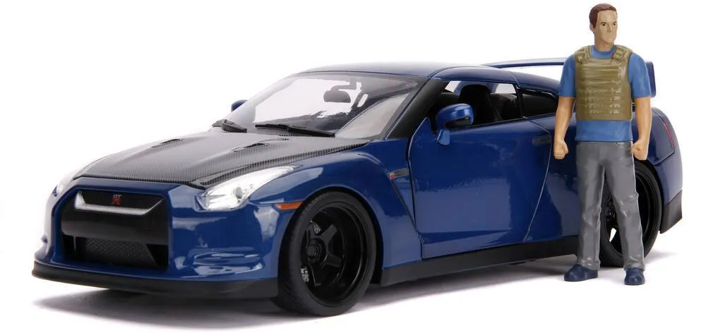 1/18 VOITURE - NISSAN SKYLINE GT-R - R35 W-BRIAN'S FIGURE BLUE FF 2009