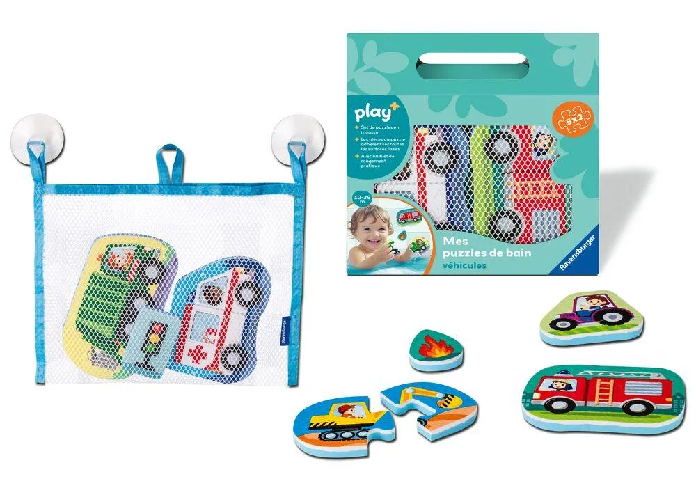 PLAY+ MES PUZZ DE BAIN: VEHICULES