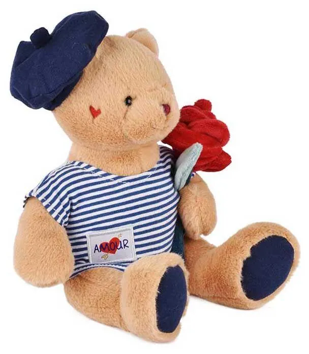 PELUCHE L’OURS ROMANTIQUE AVEC ROSE
