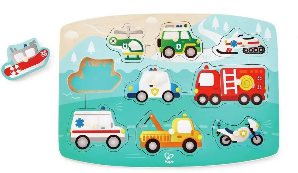 PUZZLE A BOUTONS VEHICULES PRIORITAIRES