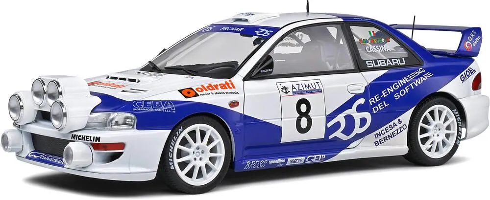 1/18 VOITURE SUBARU IMPREZA S5 WRC99 WHITE 8 V.ROSSI -C.CASSINA RALLY AZIMUT DI MONZA 2000