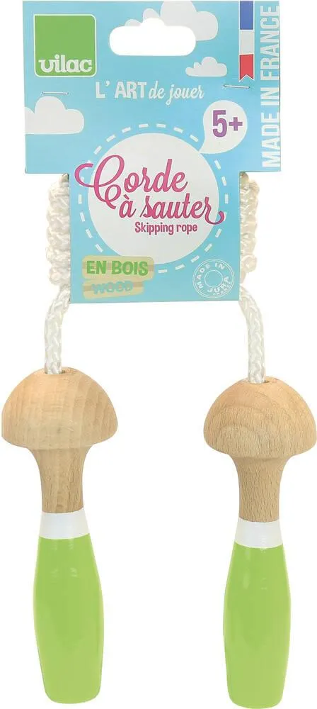 CORDES À SAUTER BI-VERTE EN BOIS