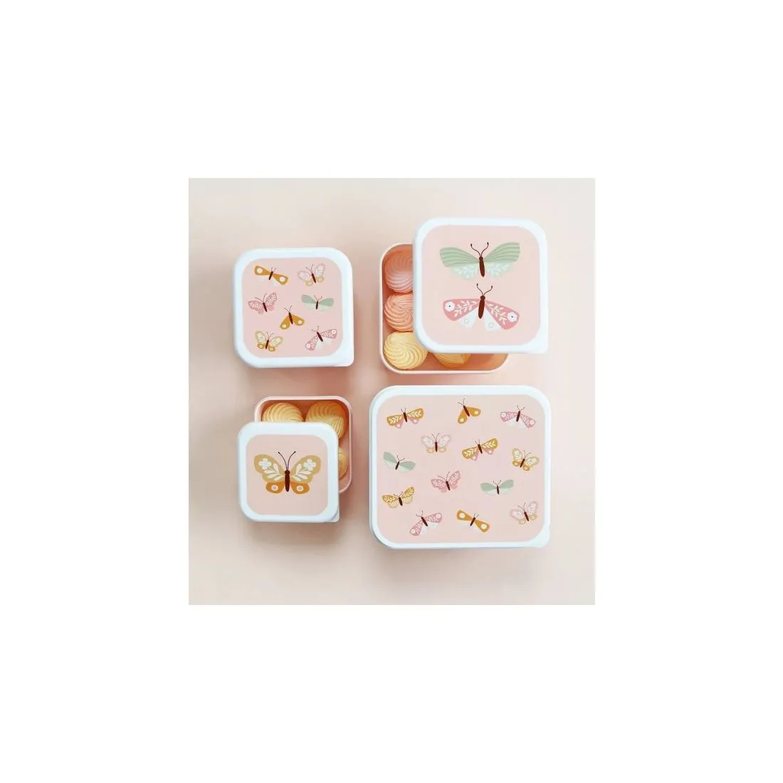 4 boites à goûter Papillons - Lunch box - A Little Lovely Company