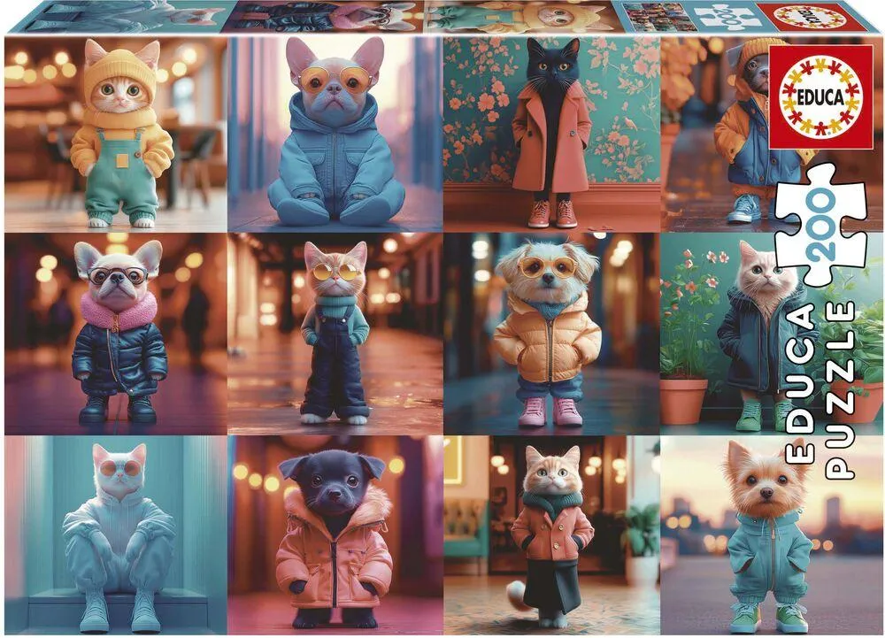 PUZZLE 200 PIECES ANIMAUX FASHION