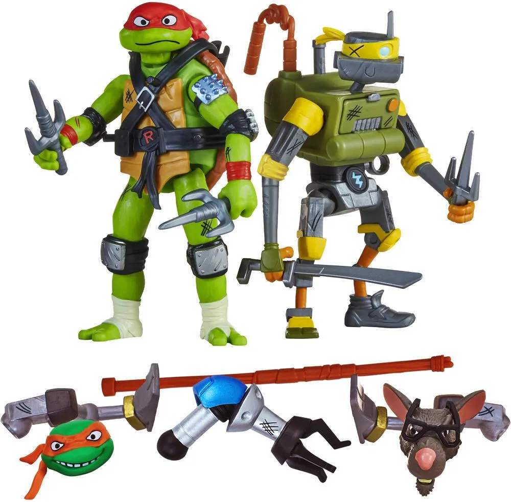 TORTUES NINJA - COFFRET DE 2 FIGURINES ARTICULEES