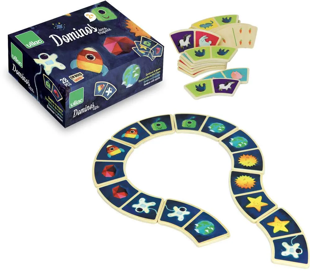 DOMINOS DANS LES ÉTOILES EN BOIS