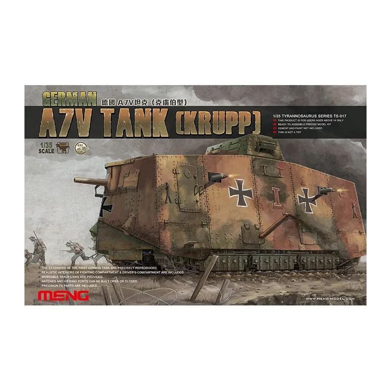 Véhicule blindé allemand A7V (Krupp). MENG TS-017