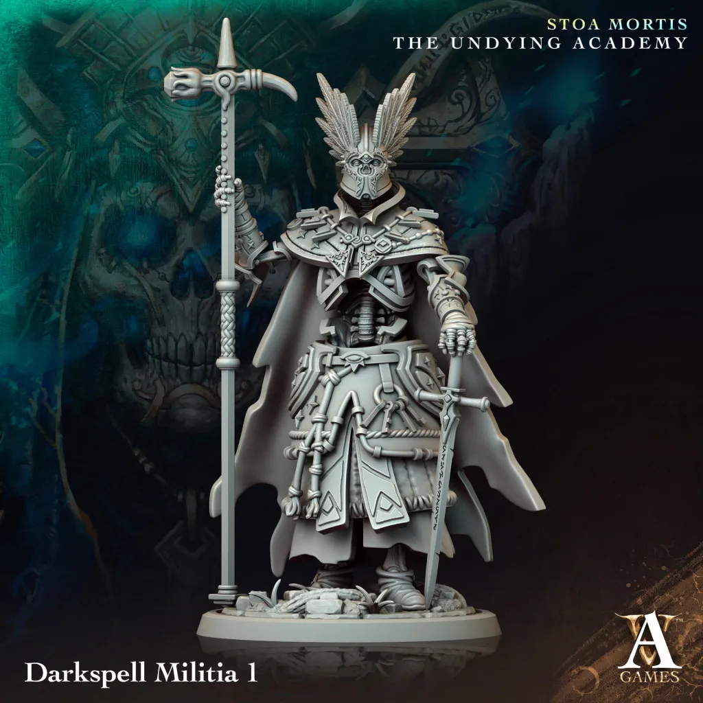Archvillain Games - Univers Stoa Mortis The Undying Academy - Lot de 4 Darkspell Militia [25 mm]