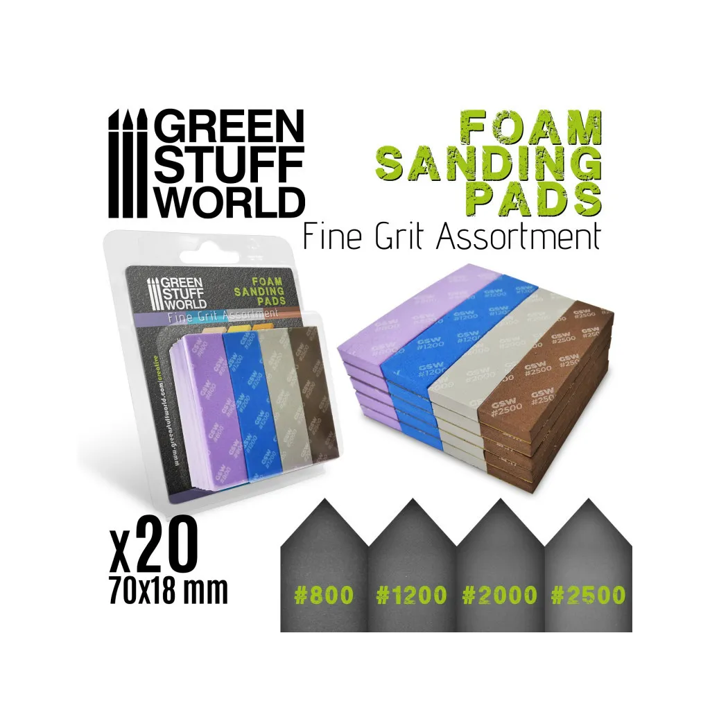 Assortiment d'Eponges de Ponçage Flexibles à Grains Fins