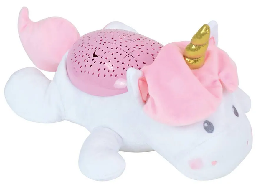 PELUCHE VEILLEUSE MUSICALE LICORNE  39 CM