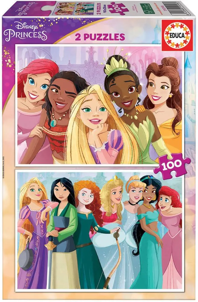 2 PUZZLES DE 100 PIECES - DISNEY PRINCESS