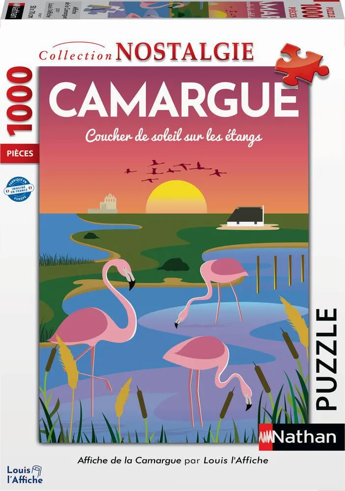 NATHAN PUZZLE 1000 PIECES - AFFICHE DE LA CAMARGUE - LOUIS L'AFFICHE