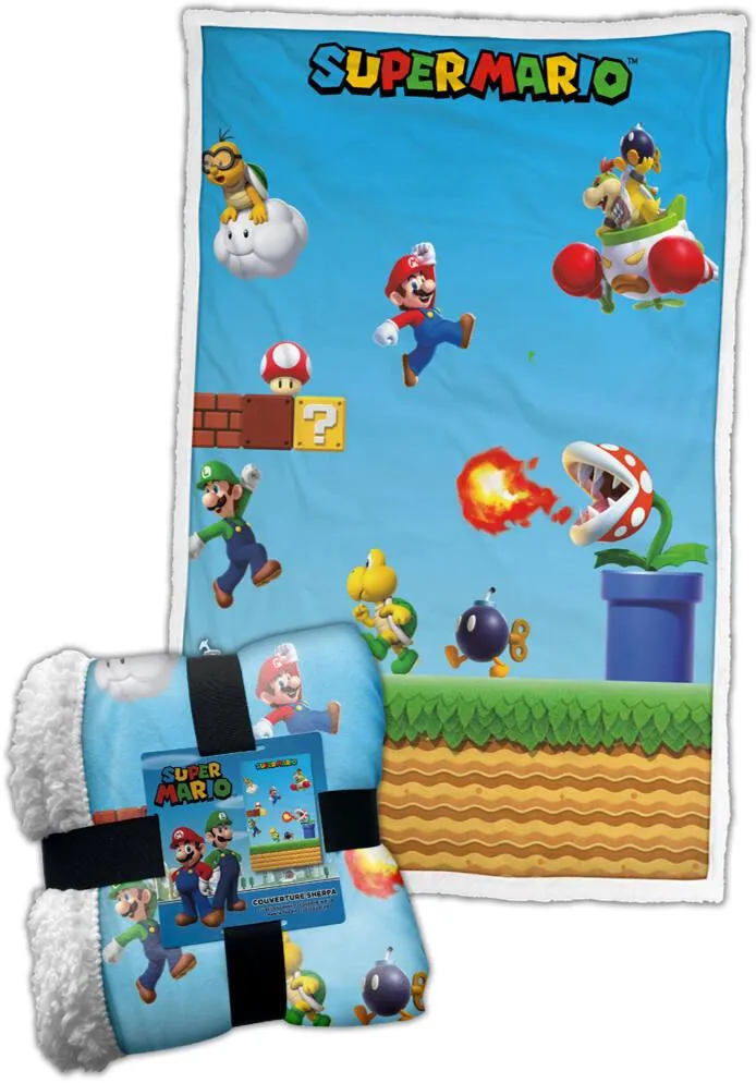SUPER MARIO PLAID SHERPA JEU VIDEO
