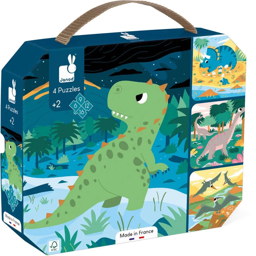 4 PUZZLES DINOSAURES