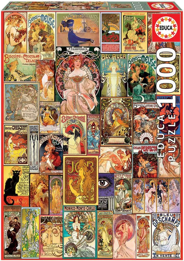 PUZZLE 1000 PIECES - COLLAGE ART NOUVEAU