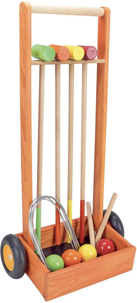 CROQUET EN BOIS - CHARIOT EN BOIS