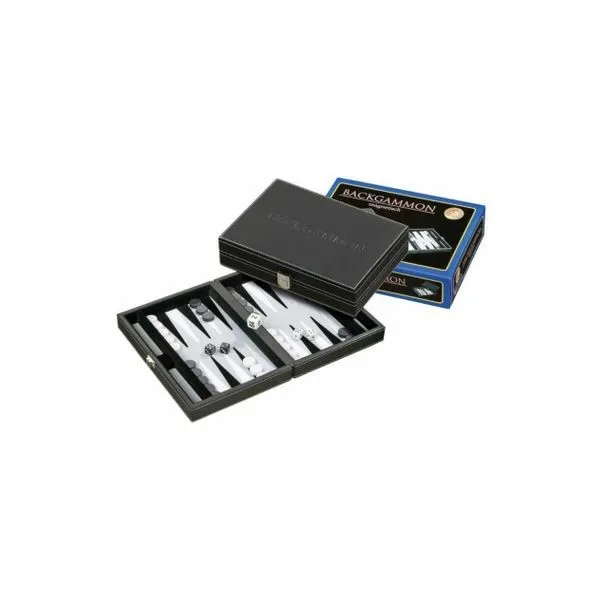Backgammon velours noir et gris 23cm