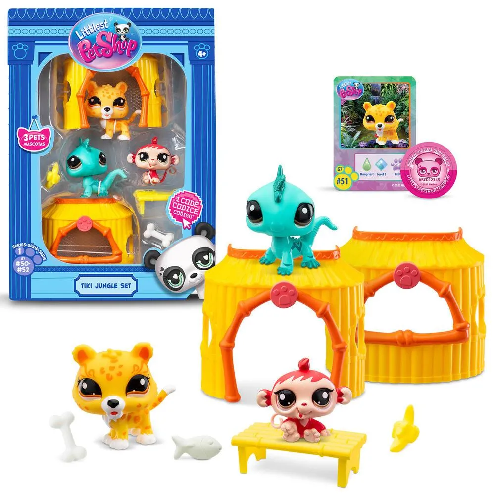 LITTLE PET SHOP - PACK A THEME 3 PETS - TIKI JUNGLE