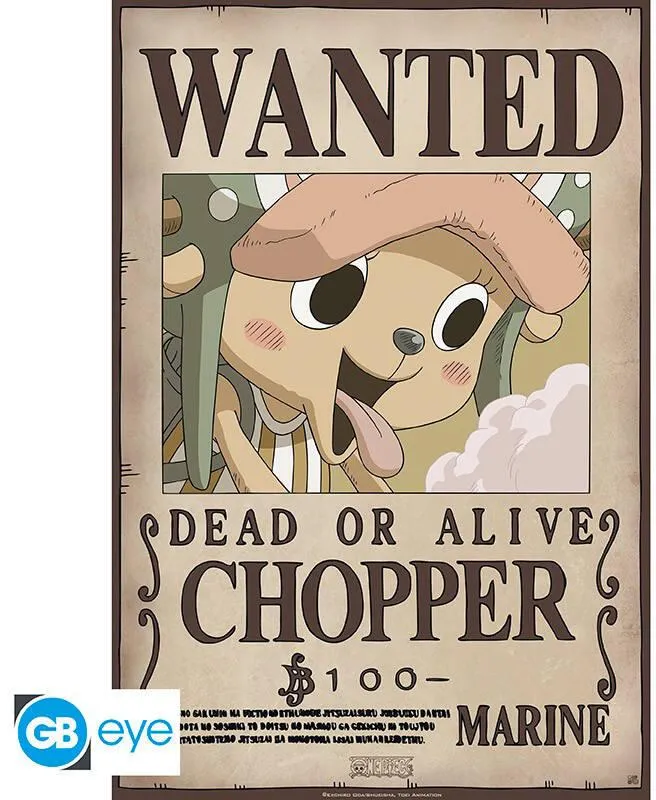 ONE PIECE - POSTER CHIBI 52X35 - WANTED CHOPPER NEW