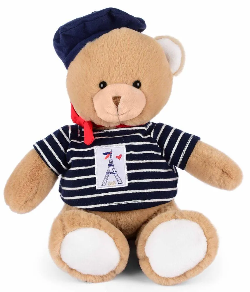 PELUCHE OURS MARINIERE TOUR EIFFEL 28 CM