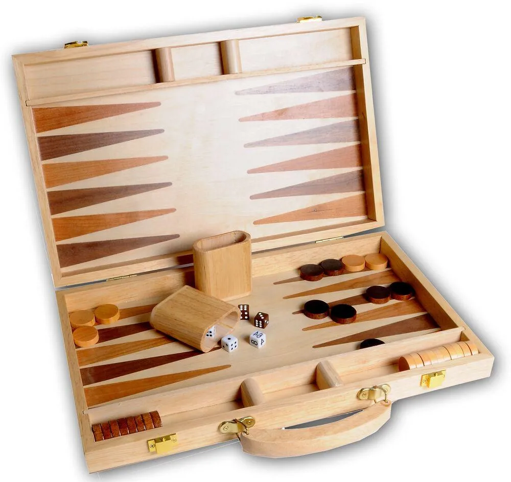 BACKGAMMON BOIS NATUREL 38CM