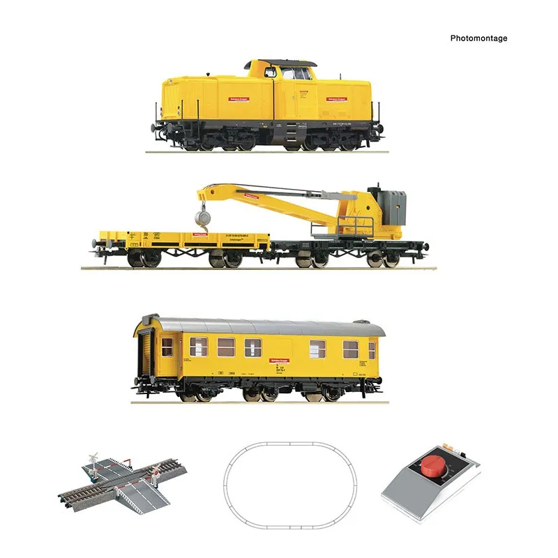 Boîte de démarrage analogique. Locomotive diesel avec grue. ROCO 5100002