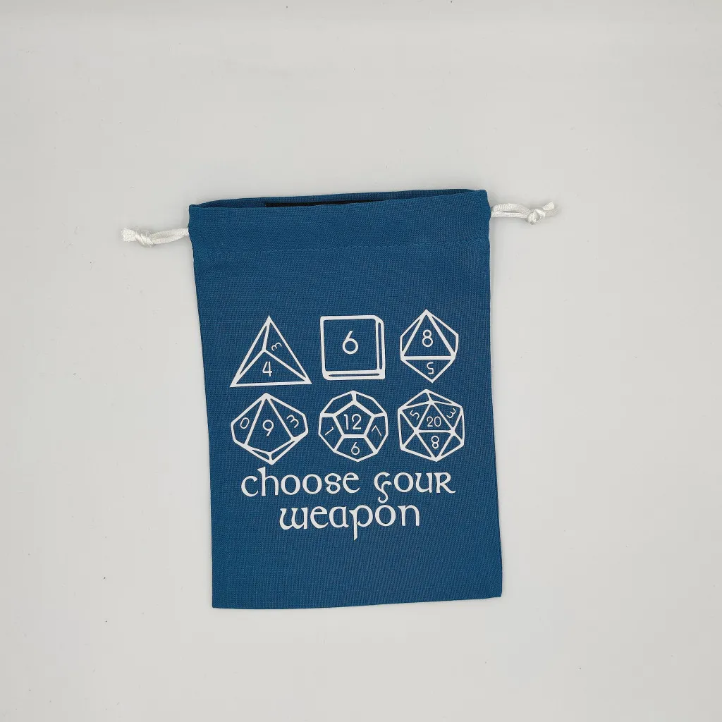 Bourse à dés - motif Choose your Weapon - couleur bleu Canard
