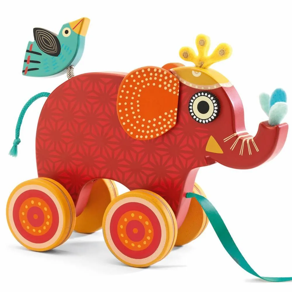 ELEPHANT EN BOIS A TIRER INDY